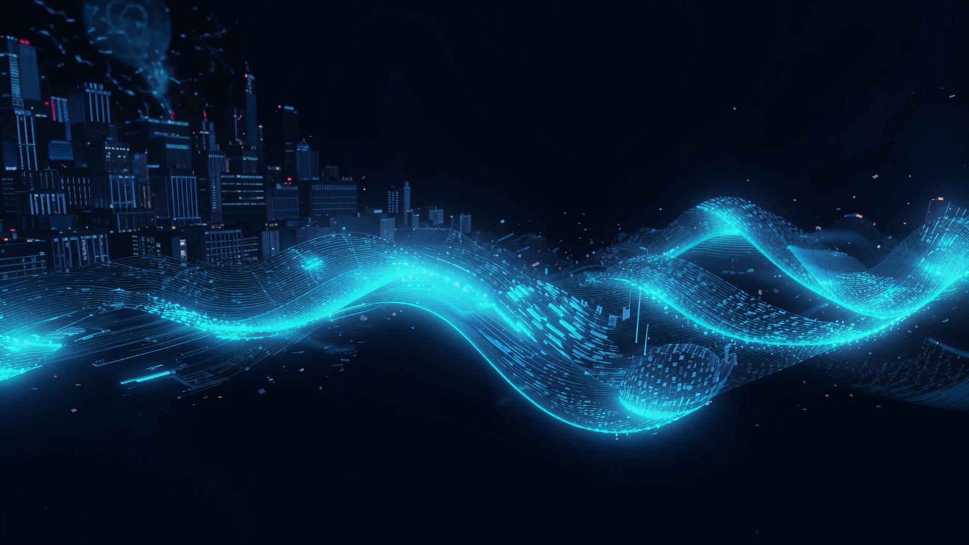 Morphing data ribbon background for Case Studies page
