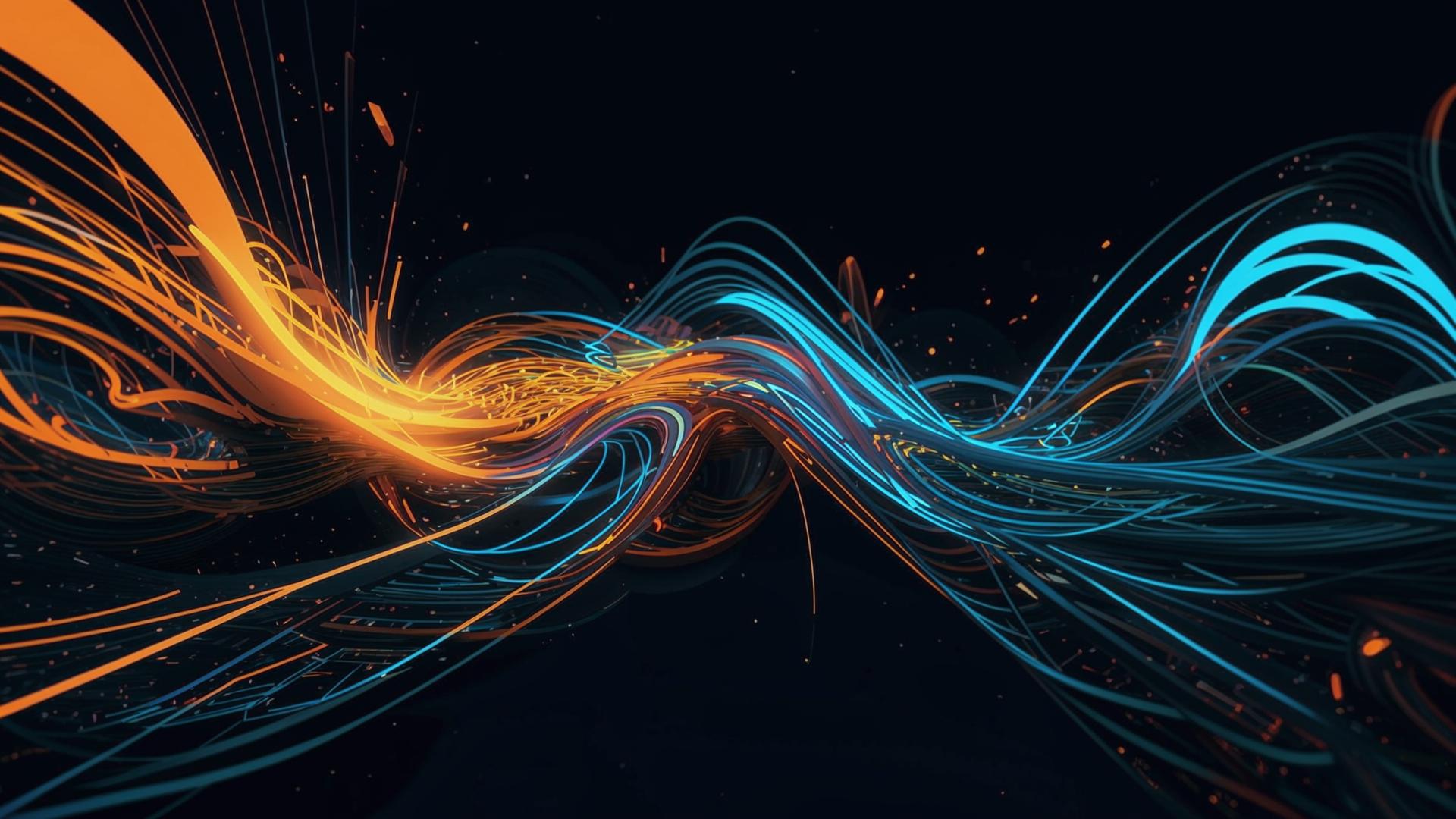 Dynamic Data Flow Ribbon Background